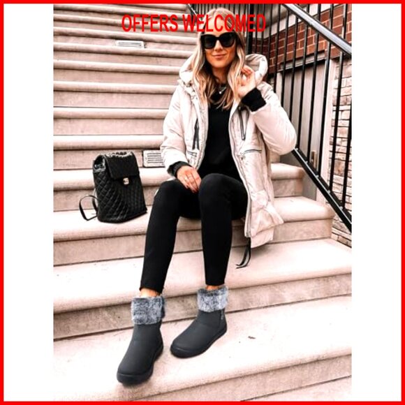 Amazon.com | Aomigoct Women Winter Snow Boots: Fur Lined  Women\'s Waterproof Winter Boots with Fur Lining, Non-Slip Ankle Booties